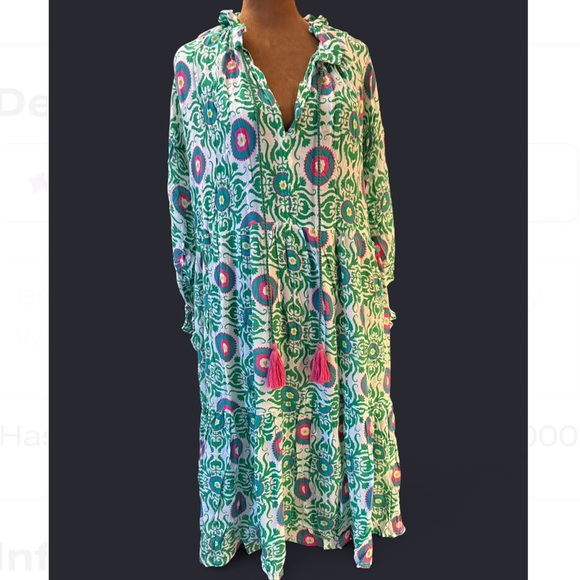 Naudic Dresses & Skirts - Colorful Patterned Maxi Dress Coastal Beach Cruise Tropical